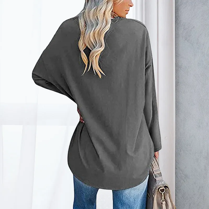 🔥 Sommerspecial 🔥Damen Lockeres Langärmeliges Modisches T-Shirt mit V-Ausschnitt
