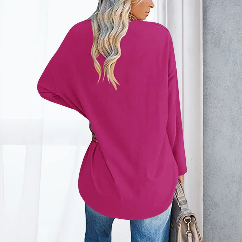🔥 Sommerspecial 🔥Damen Lockeres Langärmeliges Modisches T-Shirt mit V-Ausschnitt