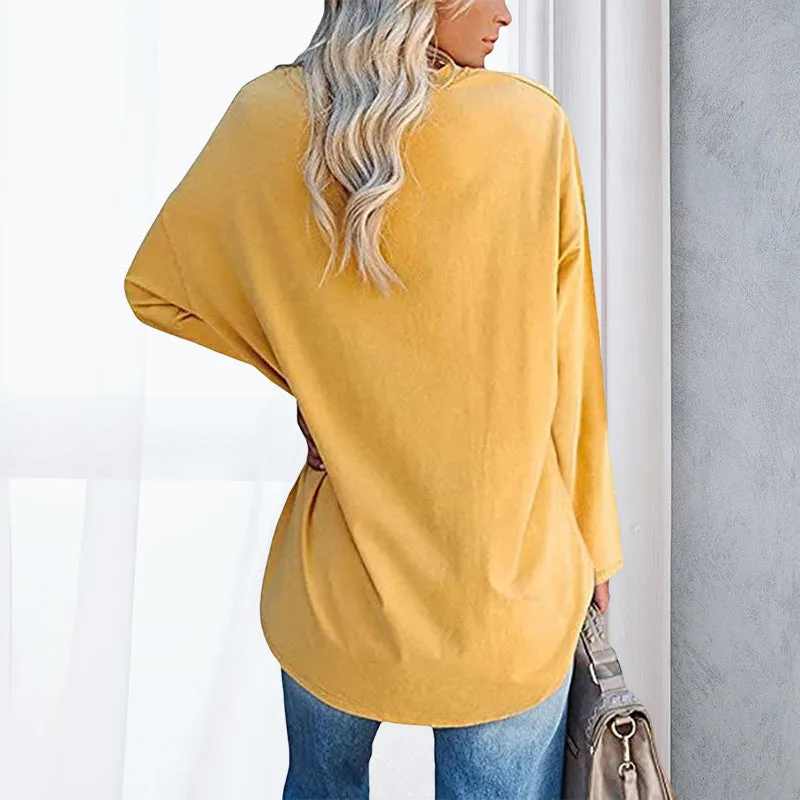 🔥 Sommerspecial 🔥Damen Lockeres Langärmeliges Modisches T-Shirt mit V-Ausschnitt