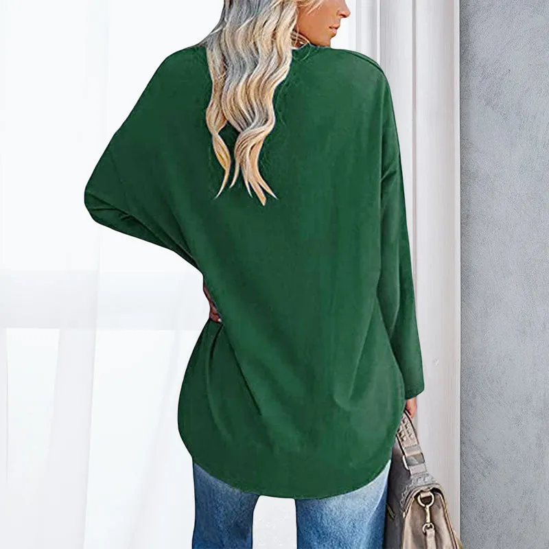 🔥 Sommerspecial 🔥Damen Lockeres Langärmeliges Modisches T-Shirt mit V-Ausschnitt
