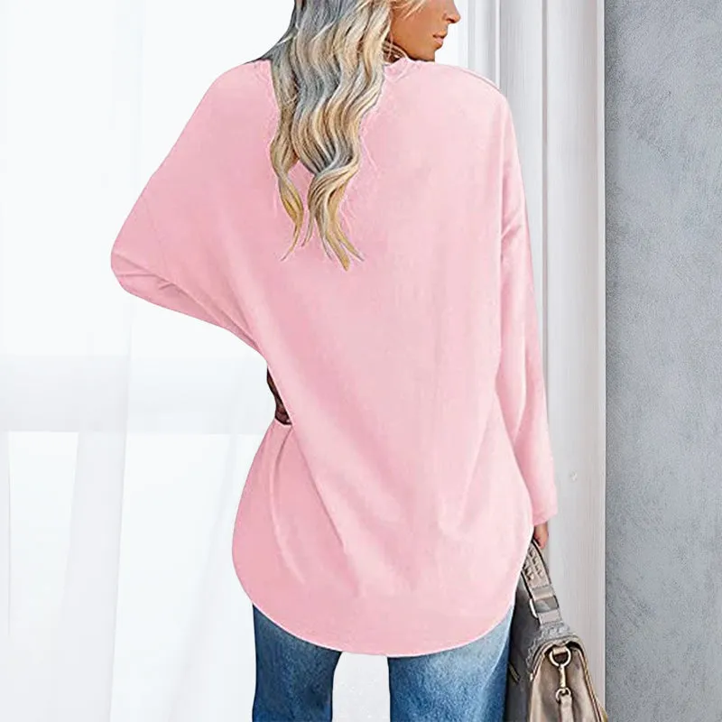 🔥 Sommerspecial 🔥Damen Lockeres Langärmeliges Modisches T-Shirt mit V-Ausschnitt