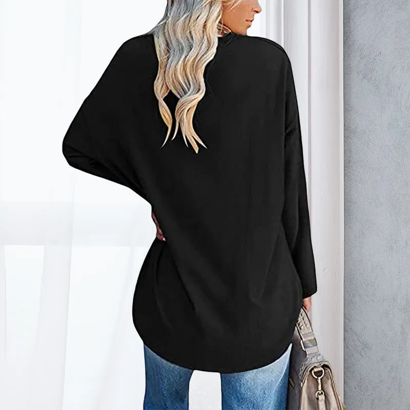 🔥 Sommerspecial 🔥Damen Lockeres Langärmeliges Modisches T-Shirt mit V-Ausschnitt