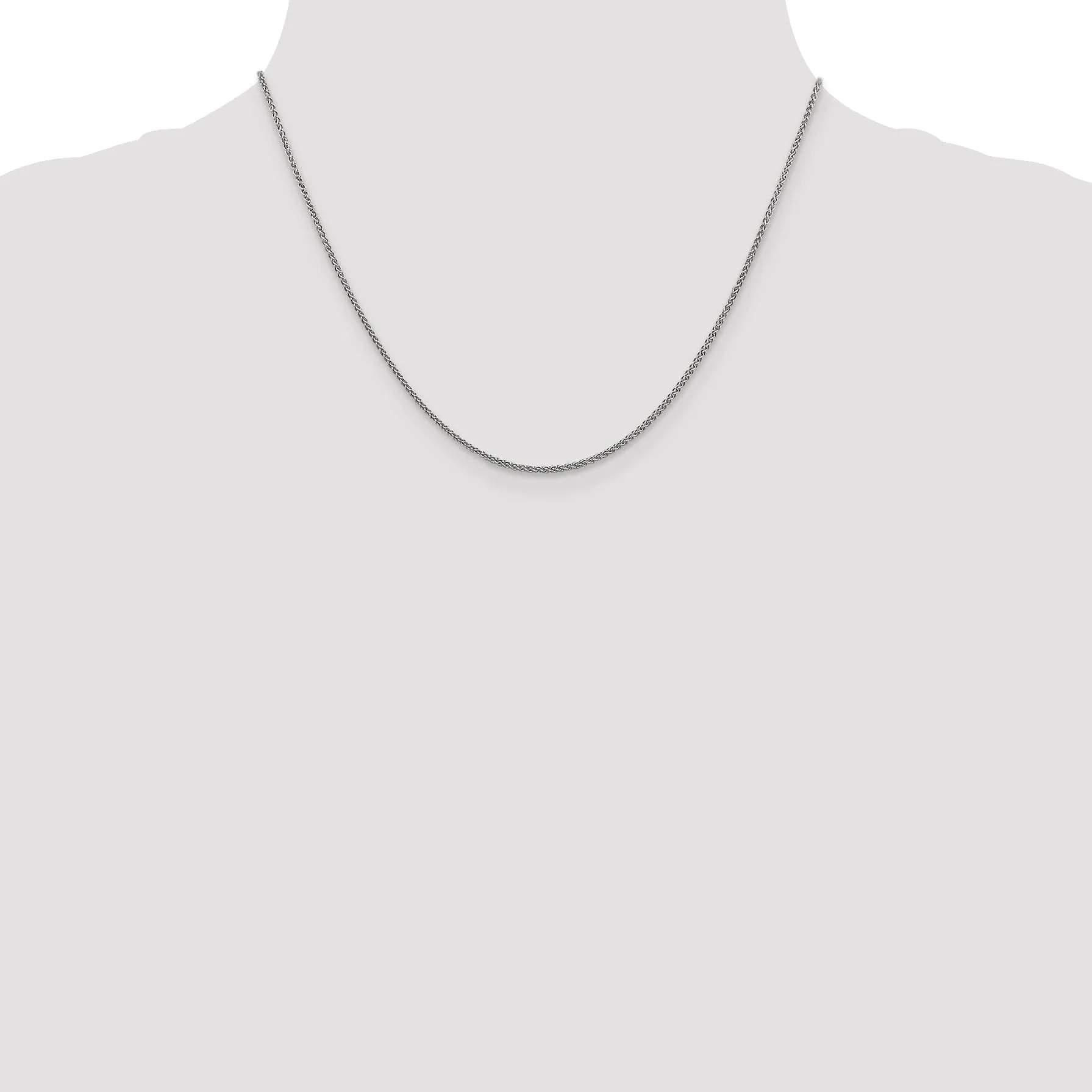 10K White Gold 1.5mm Spiga Wheat Chain