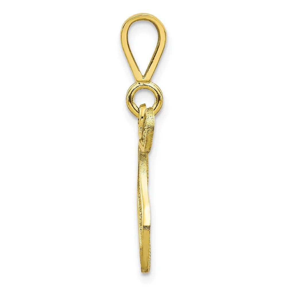 10k Yellow Gold Initial T Pendant