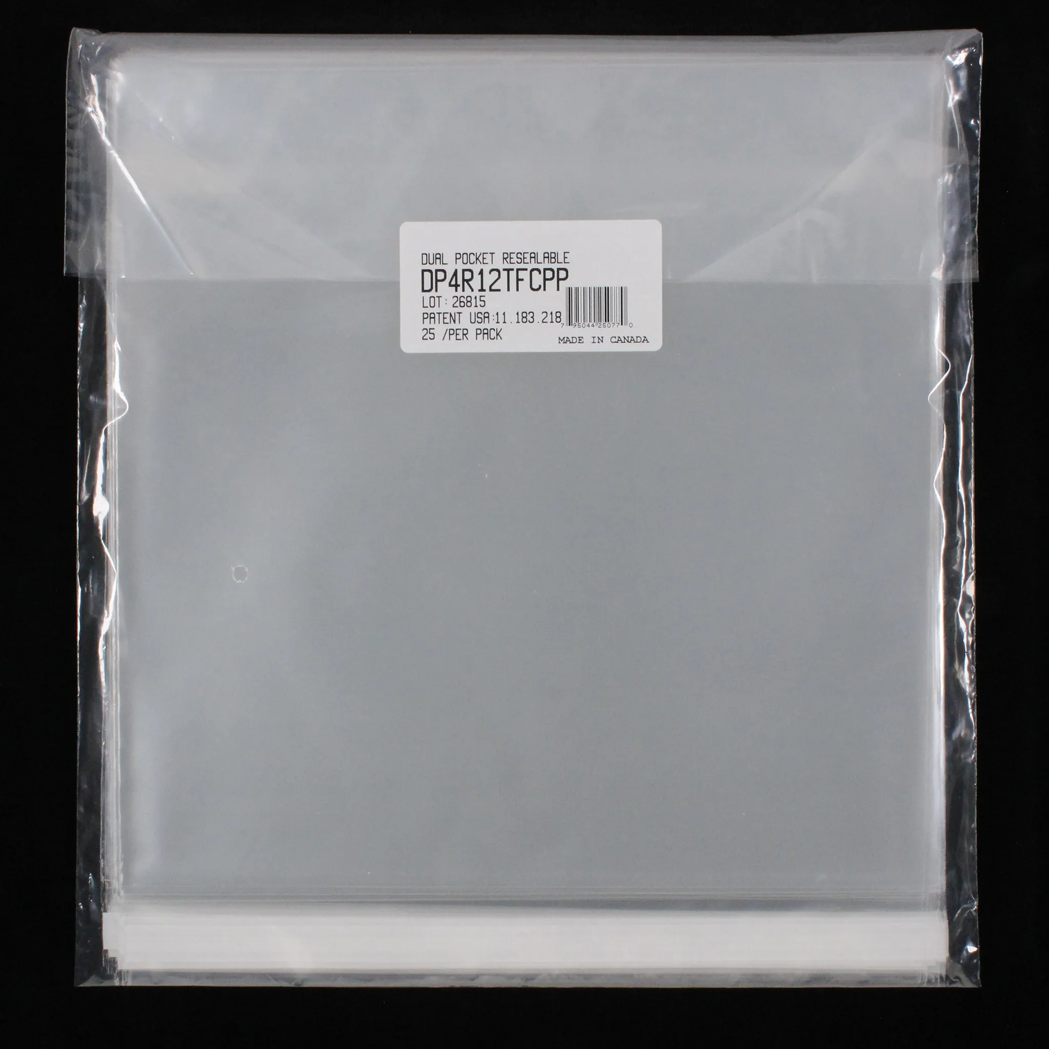 12" Dual Pocket Outer Sleeves w/ Sealable Flap (Tape on Flap) - 4mil (25 pack)
