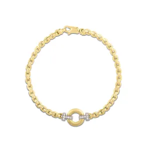 14K Gold & Diamond Venetian Link Bracelet
