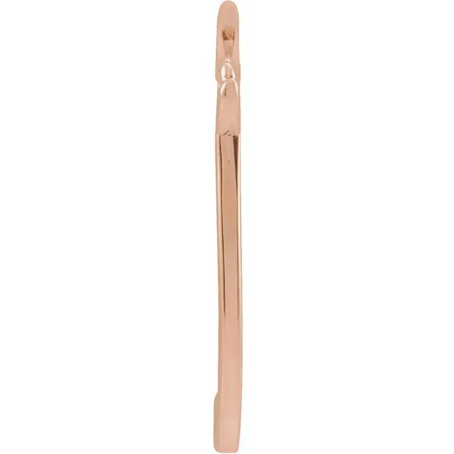 14K Rose Gold Script Initial T Necklace Center
