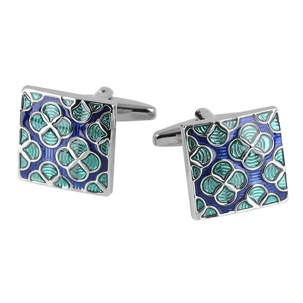 17mm Square Enamel Cufflinks