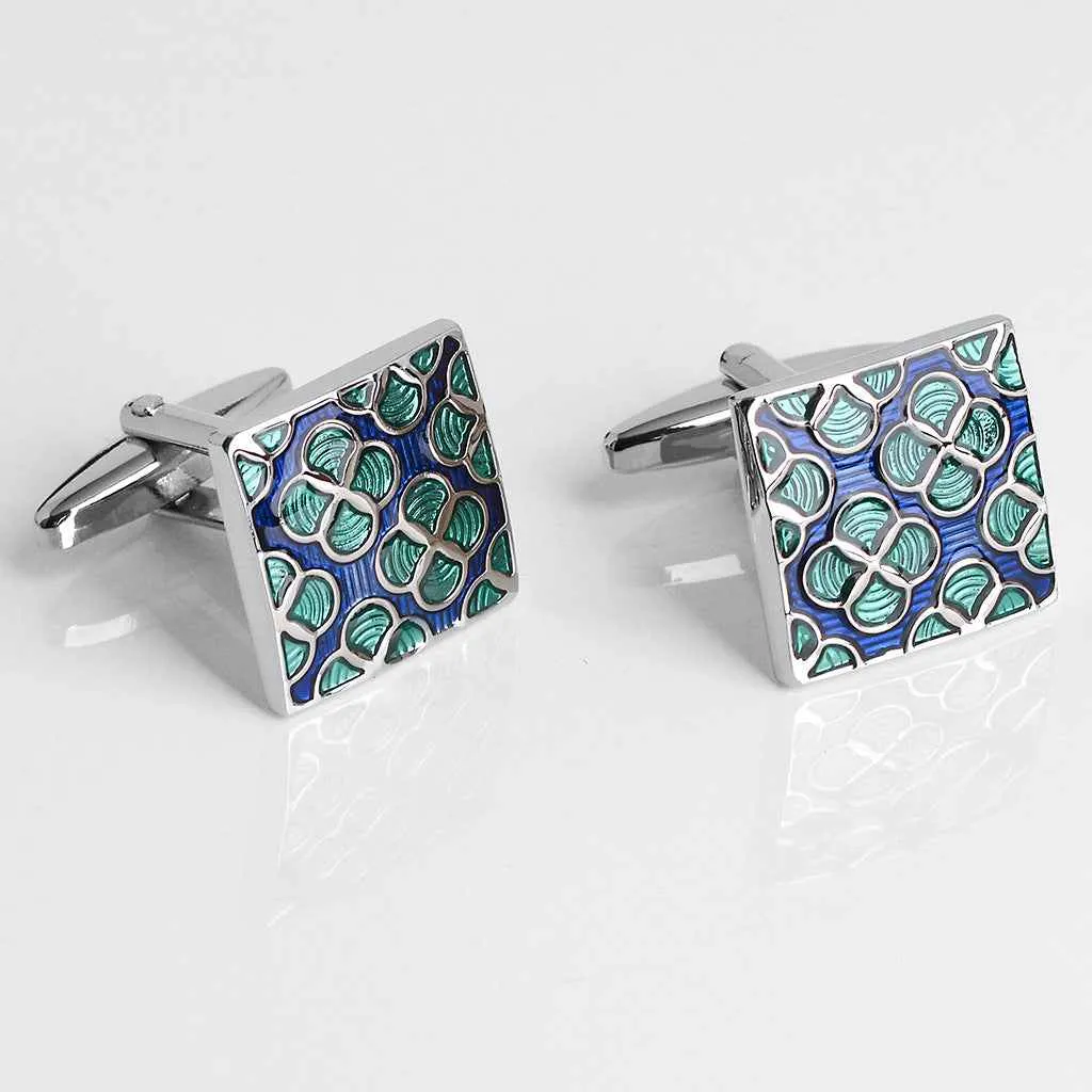 17mm Square Enamel Cufflinks
