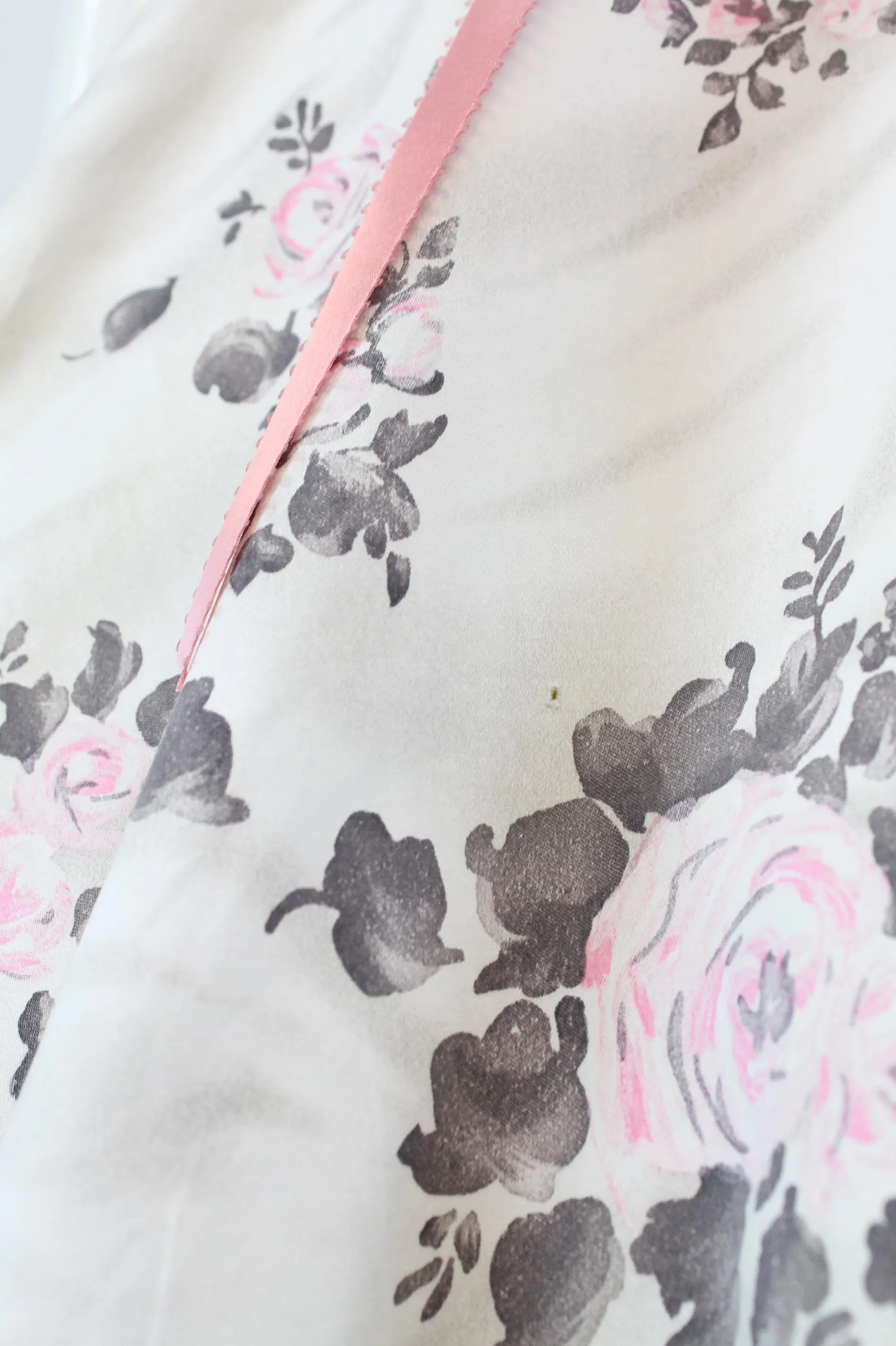1950s ROSE print cotton dress xs | new spring
