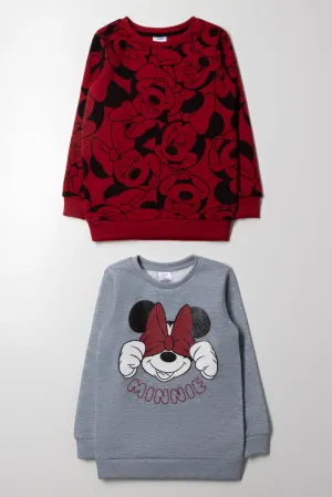 2 Pack Minnie Mouse Grey And Red