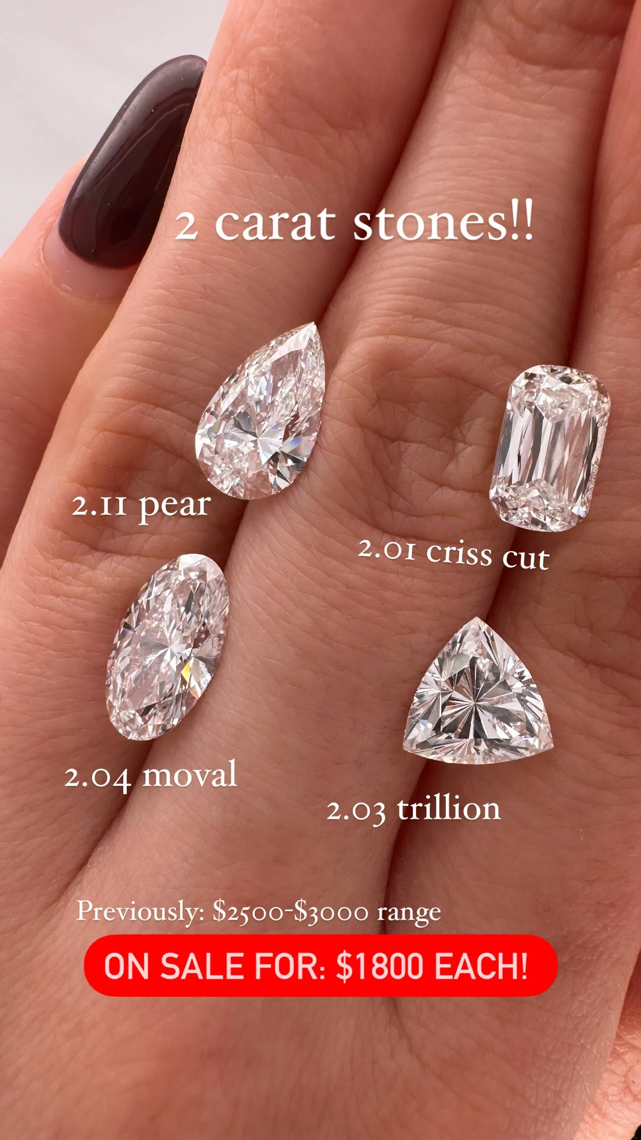 2.01 CARAT CRISS CUT LAB DIAMOND