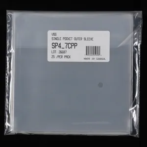 7" Single Pocket Outer Sleeves w/ No Flap - 4mil (25 pack)