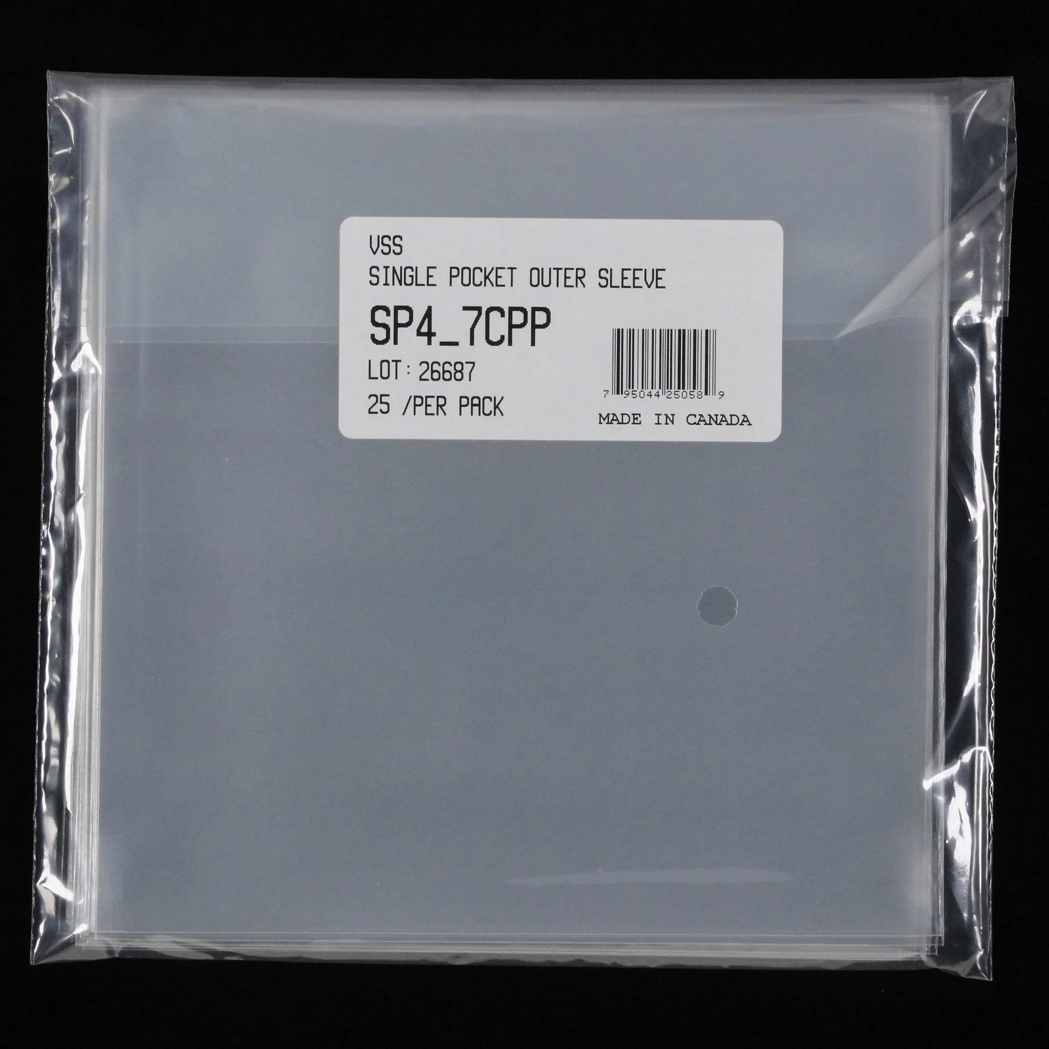7" Single Pocket Outer Sleeves w/ No Flap - 4mil (25 pack)