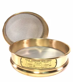 8" Sieves - Choose Half or Full Height - Brass w/ SS Mesh