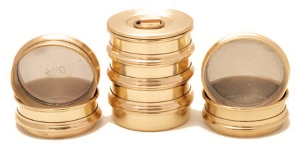 8" Sieves - Choose Half or Full Height - Brass w/ SS Mesh