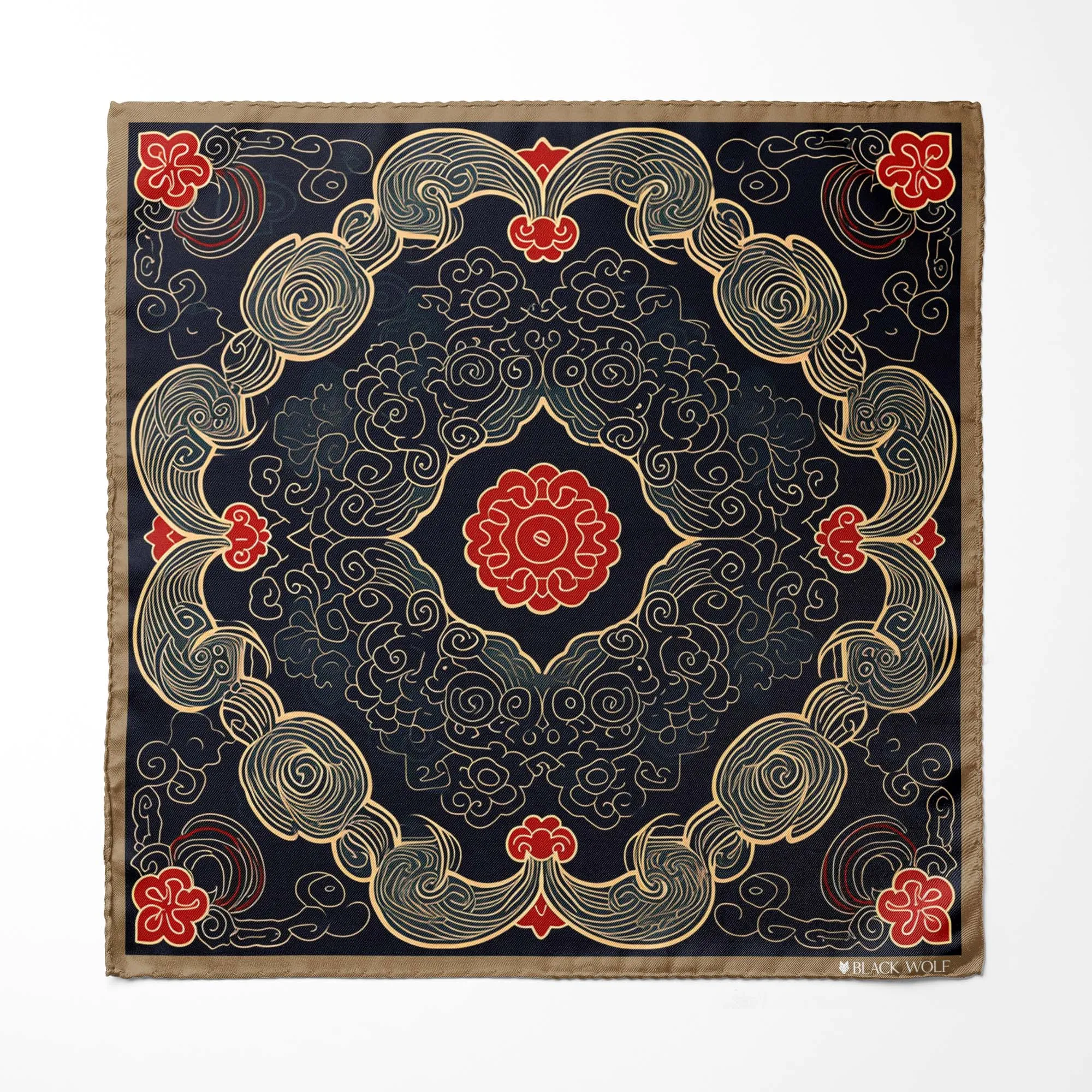ABSTRACT IKAT SILK POCKET SQUARE