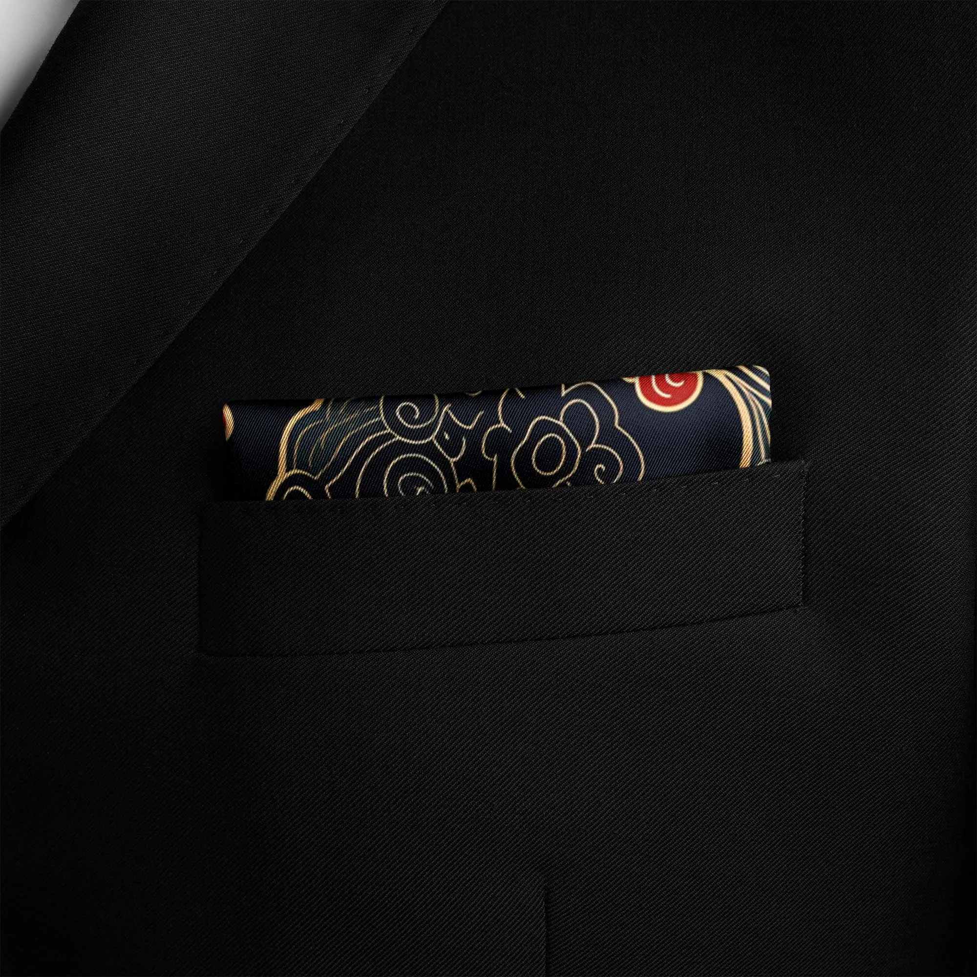 ABSTRACT IKAT SILK POCKET SQUARE