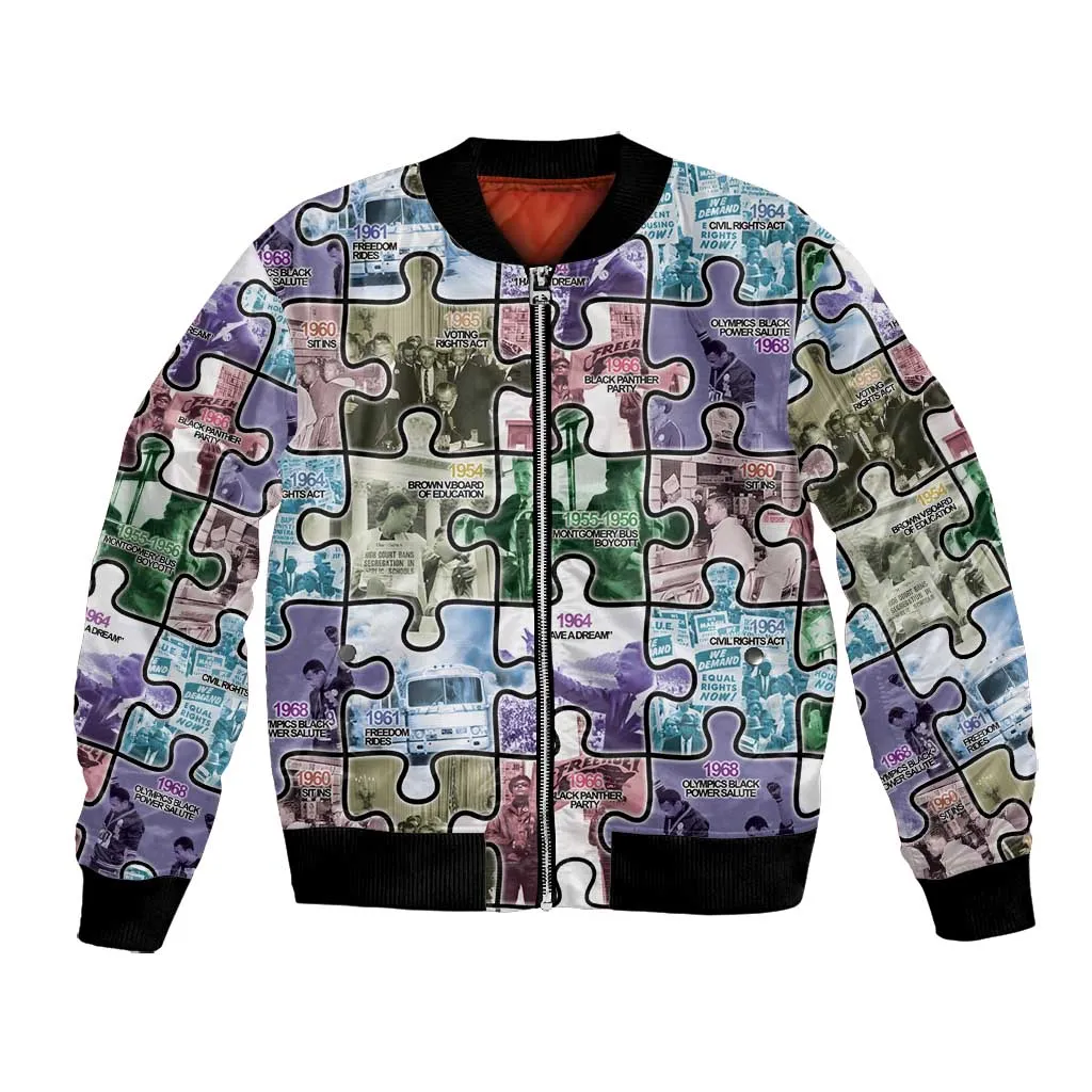 African American Bomber Jacket The Civil Rights Journey in Puzzle DT03