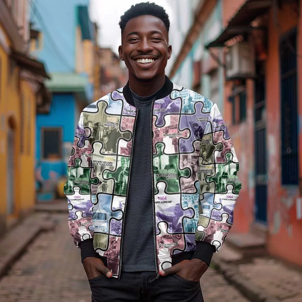 African American Bomber Jacket The Civil Rights Journey in Puzzle DT03