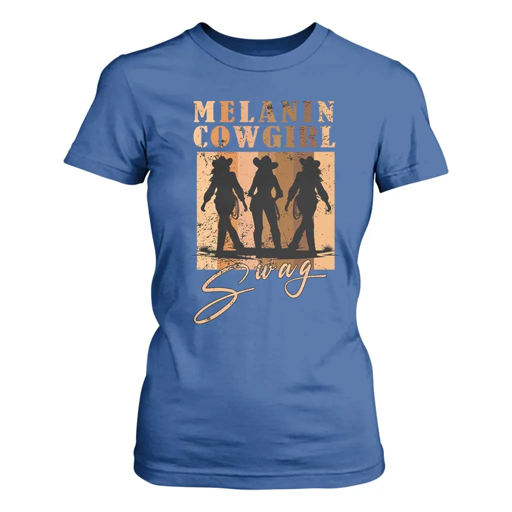 African Melanin Cowgirl Swag T Shirt For Women Cowgirls Black History Pride Retro TS02