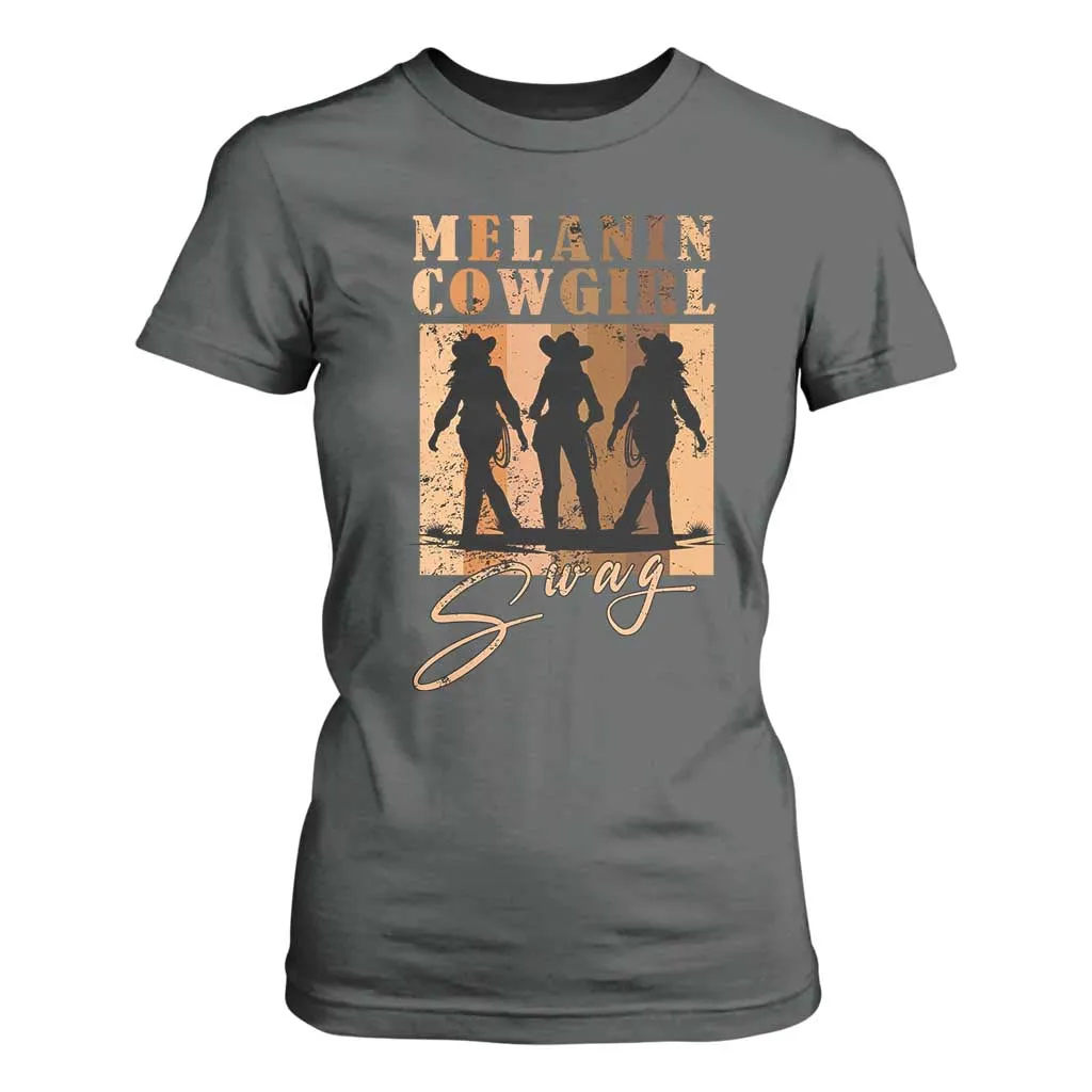 African Melanin Cowgirl Swag T Shirt For Women Cowgirls Black History Pride Retro TS02