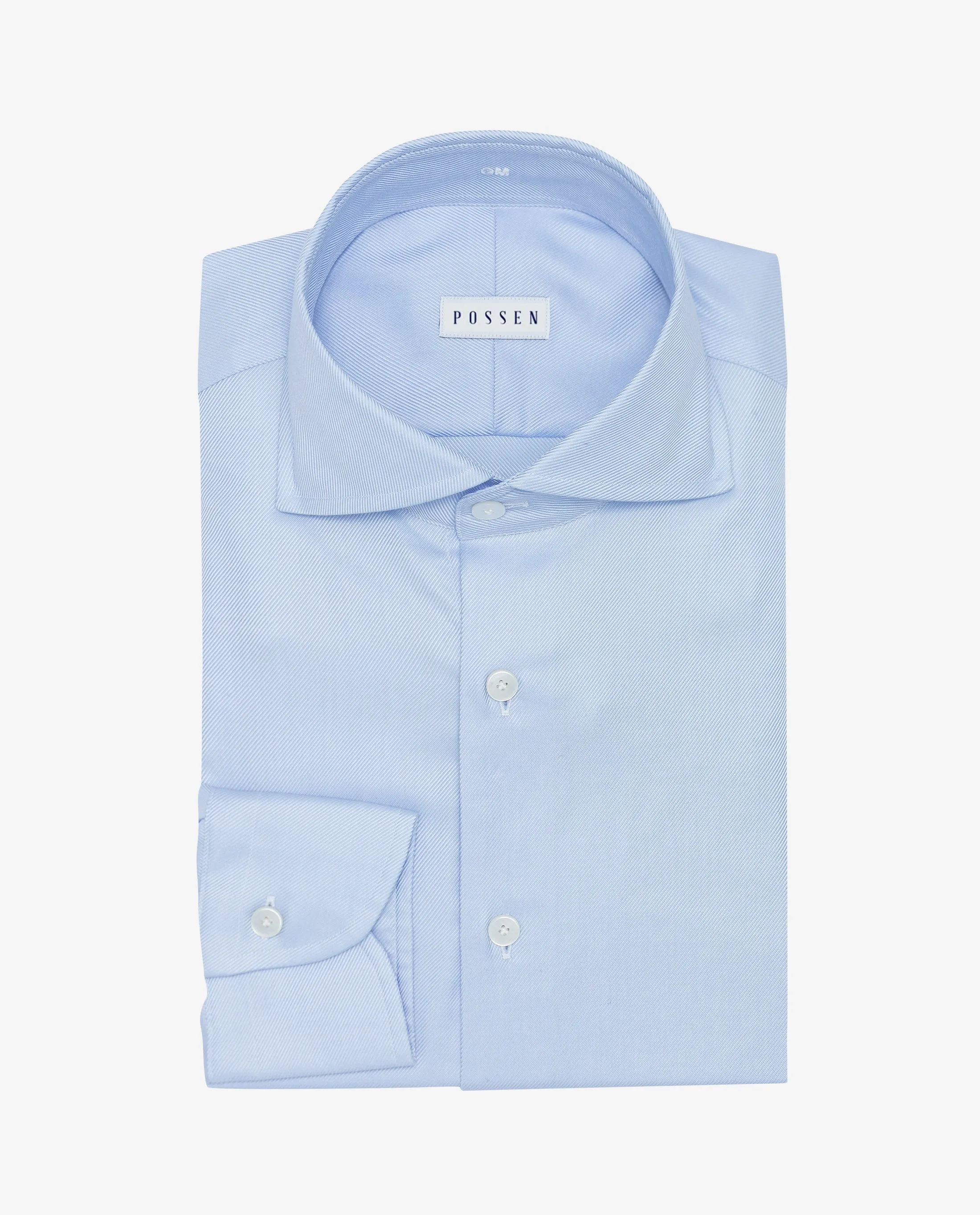 Albini Light Blue Twill 365 Easy Care Fine Cotton