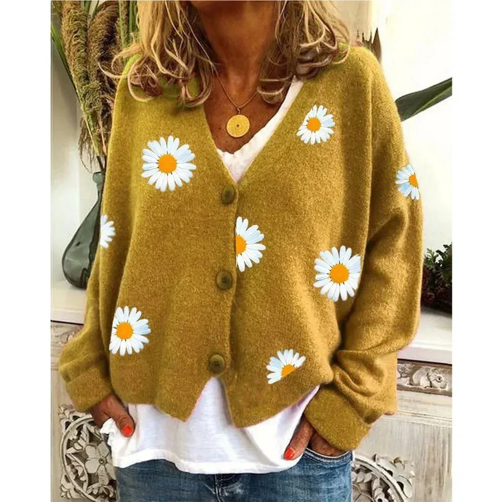 Althea - Lässige Blumen-Häkel-Strickjacke
