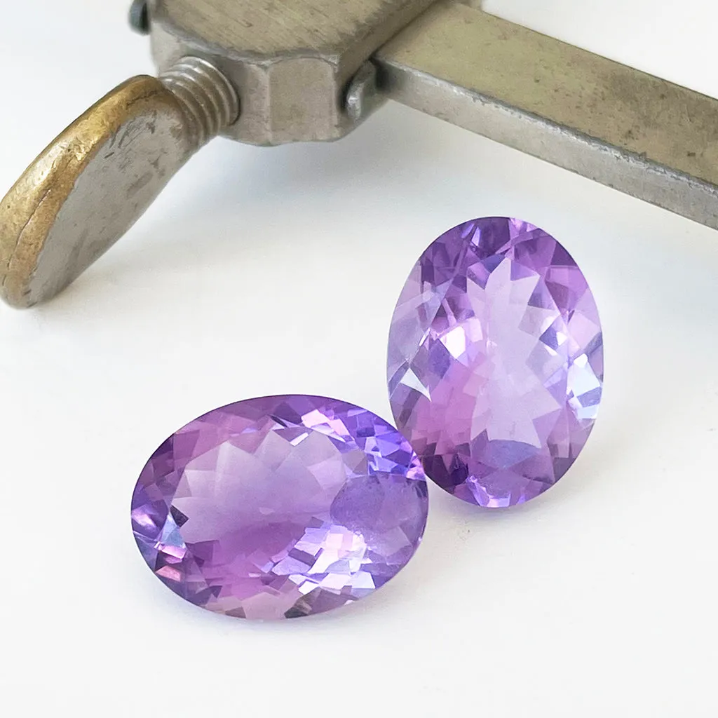 Amethyst - Purple Oval Cut Pair - 15.90ct
