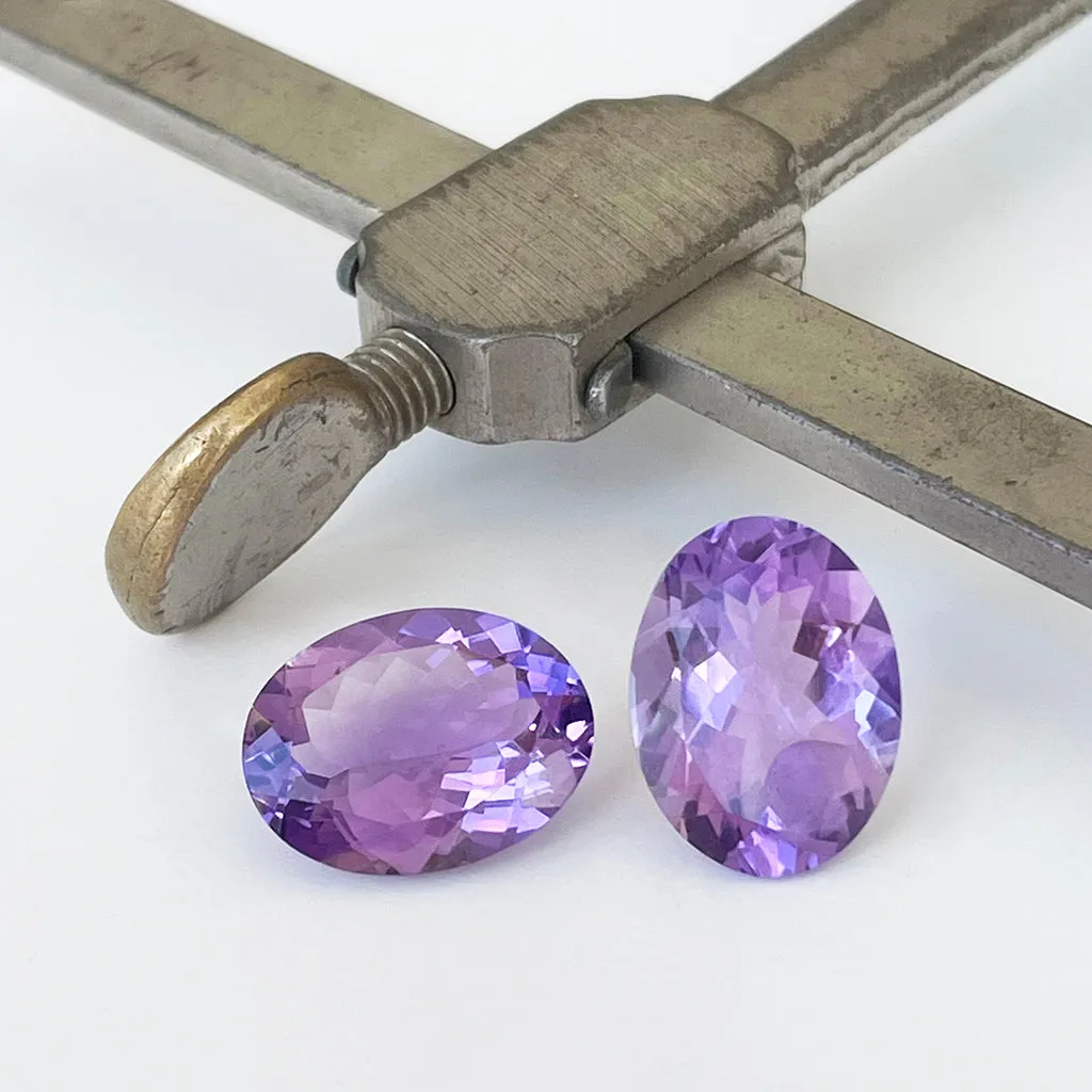Amethyst - Purple Oval Cut Pair - 15.90ct