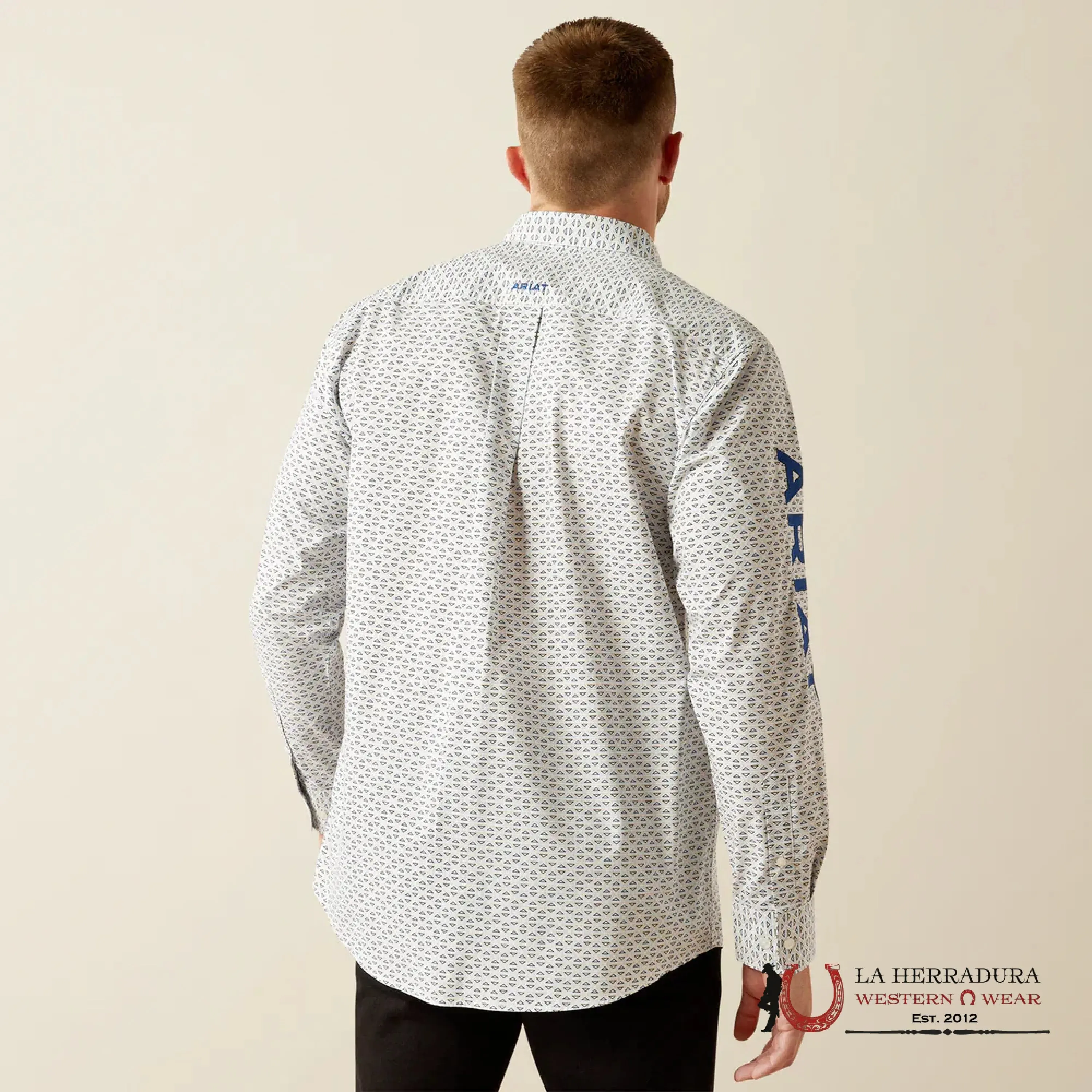 ARIAT CLASSIC FIT LONG SLEEVE MENS SHIRT TEAM DREW BLUE/NAVY - 4667