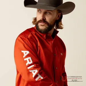 ARIAT CLASSIC TEAM LOGO DARK ORANGE LONG SLEEVE SHIRT-2823