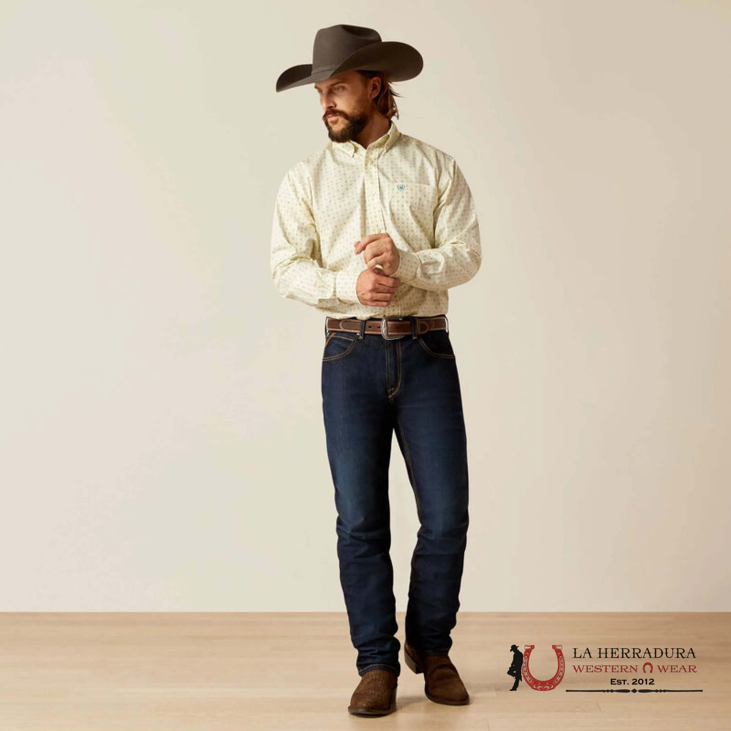 ARIAT CLASSIC WT GRIFFIN CREAM LONG SLEEVE SHIRT - 2375