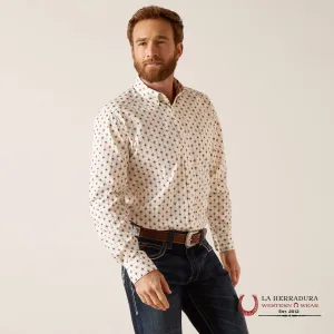 ARIAT NATEN FITTED LONG SLEEVE SHIRT WHITE - 7374