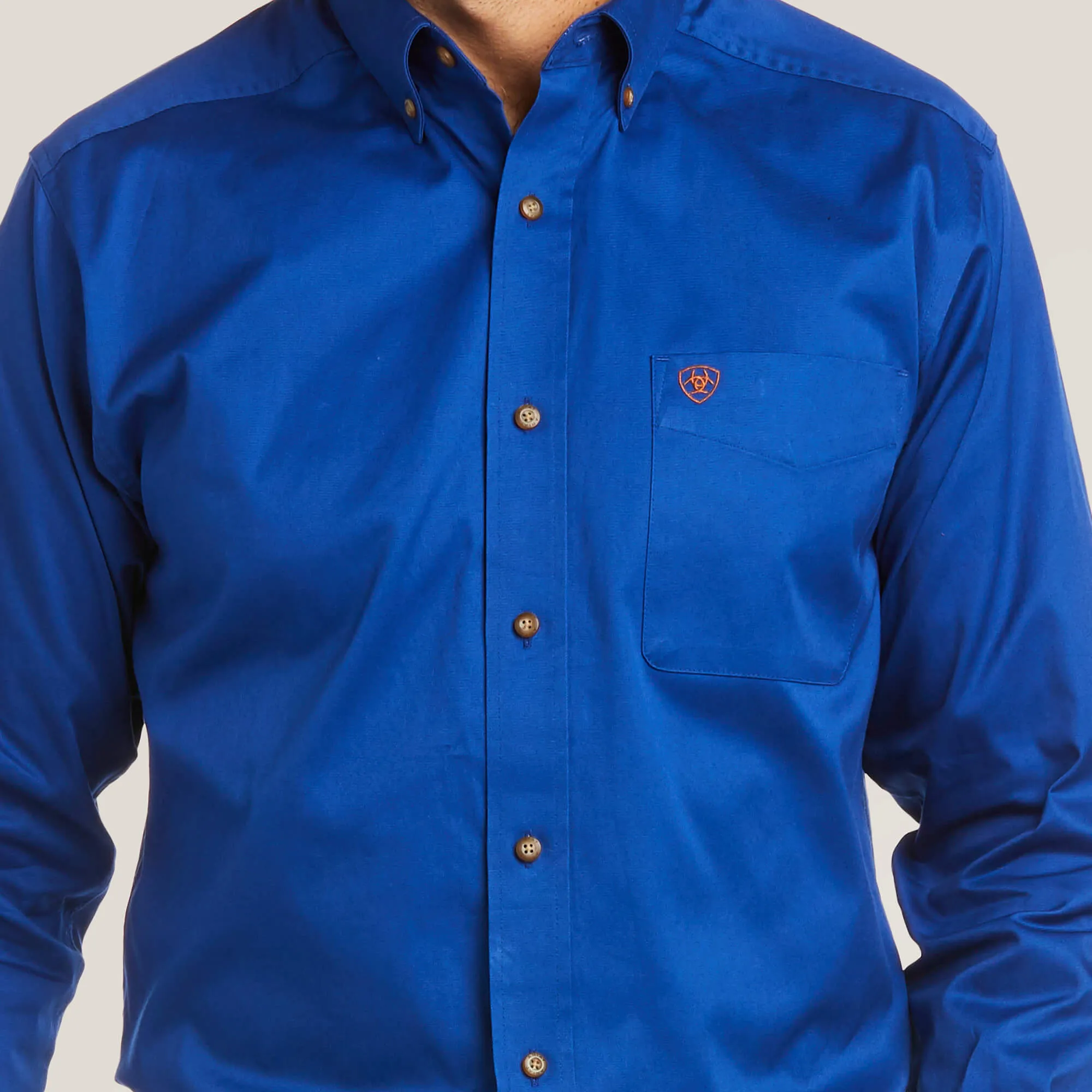 Ariat Solid Twill Fitted Shirt Blue