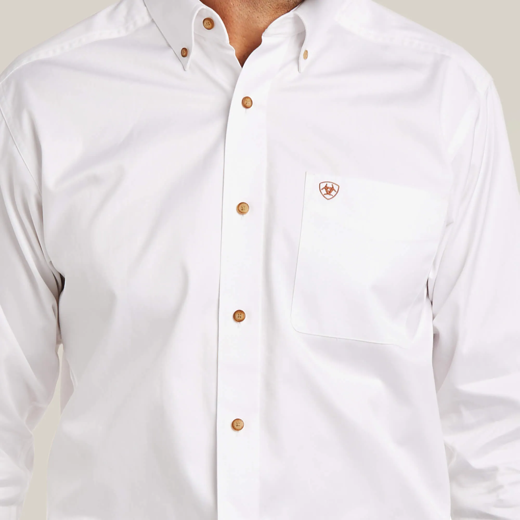 Ariat Solid Twill Fitted Shirt White