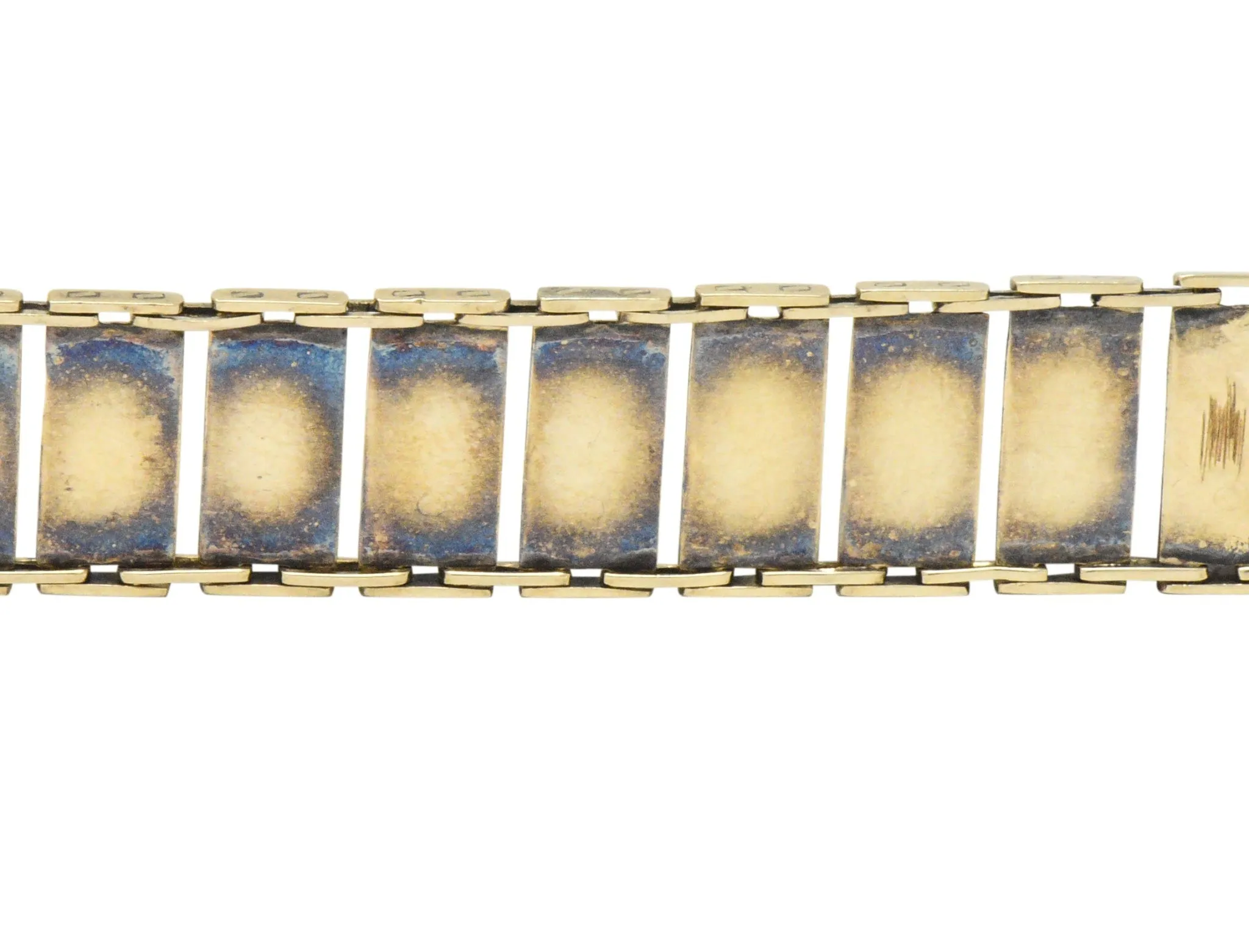 Art Nouveau 9 Karat Gold Asian Scenic Panel Link Bracelet