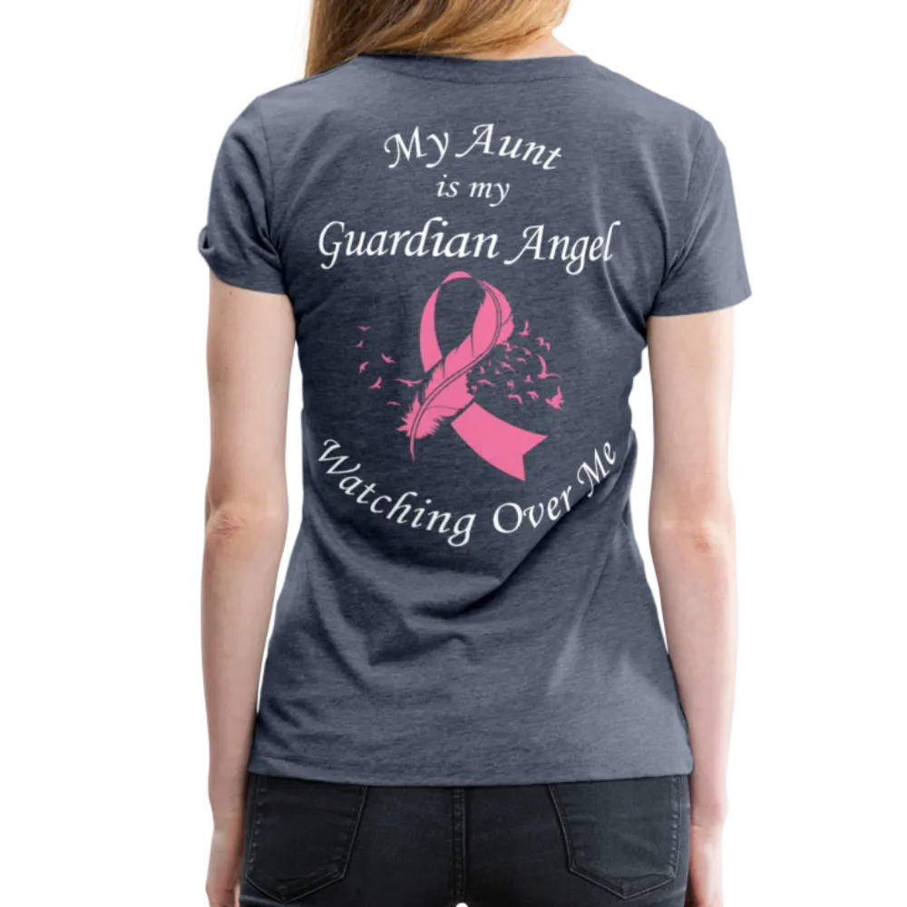 Aunt Guardian Angel Cancer Ribbon Women’s Premium T-Shirt