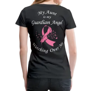 Aunt Guardian Angel Cancer Ribbon Women’s Premium T-Shirt
