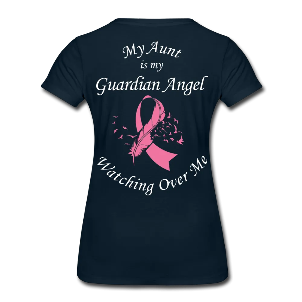 Aunt Guardian Angel Cancer Ribbon Women’s Premium T-Shirt