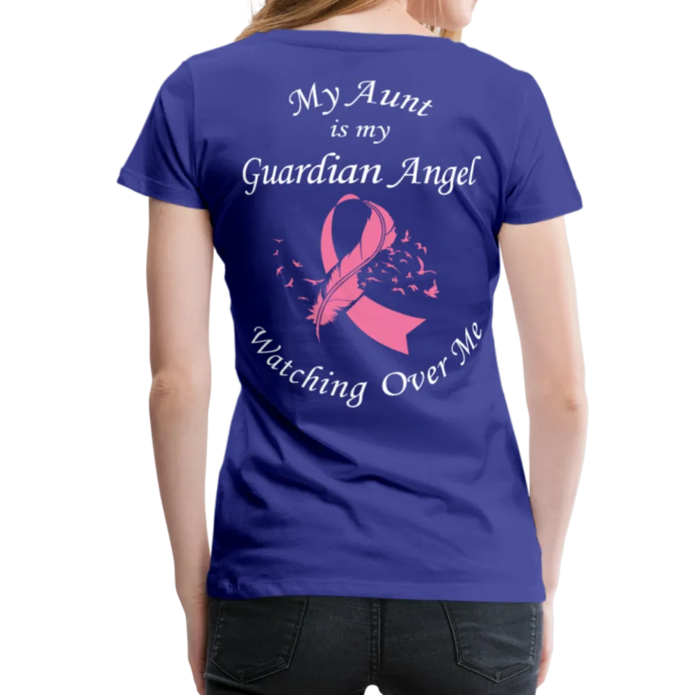 Aunt Guardian Angel Cancer Ribbon Women’s Premium T-Shirt