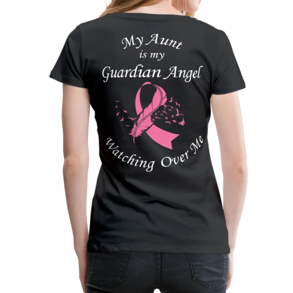Aunt Guardian Angel Cancer Ribbon Women’s Premium T-Shirt