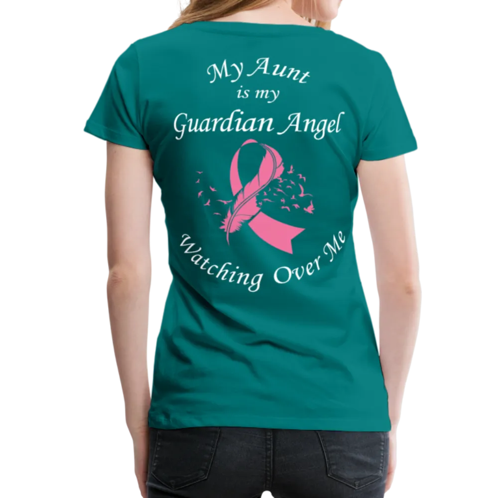 Aunt Guardian Angel Cancer Ribbon Women’s Premium T-Shirt