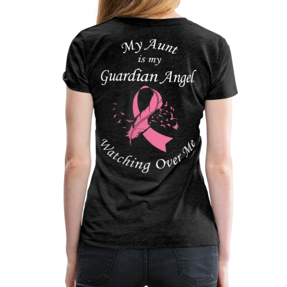Aunt Guardian Angel Cancer Ribbon Women’s Premium T-Shirt