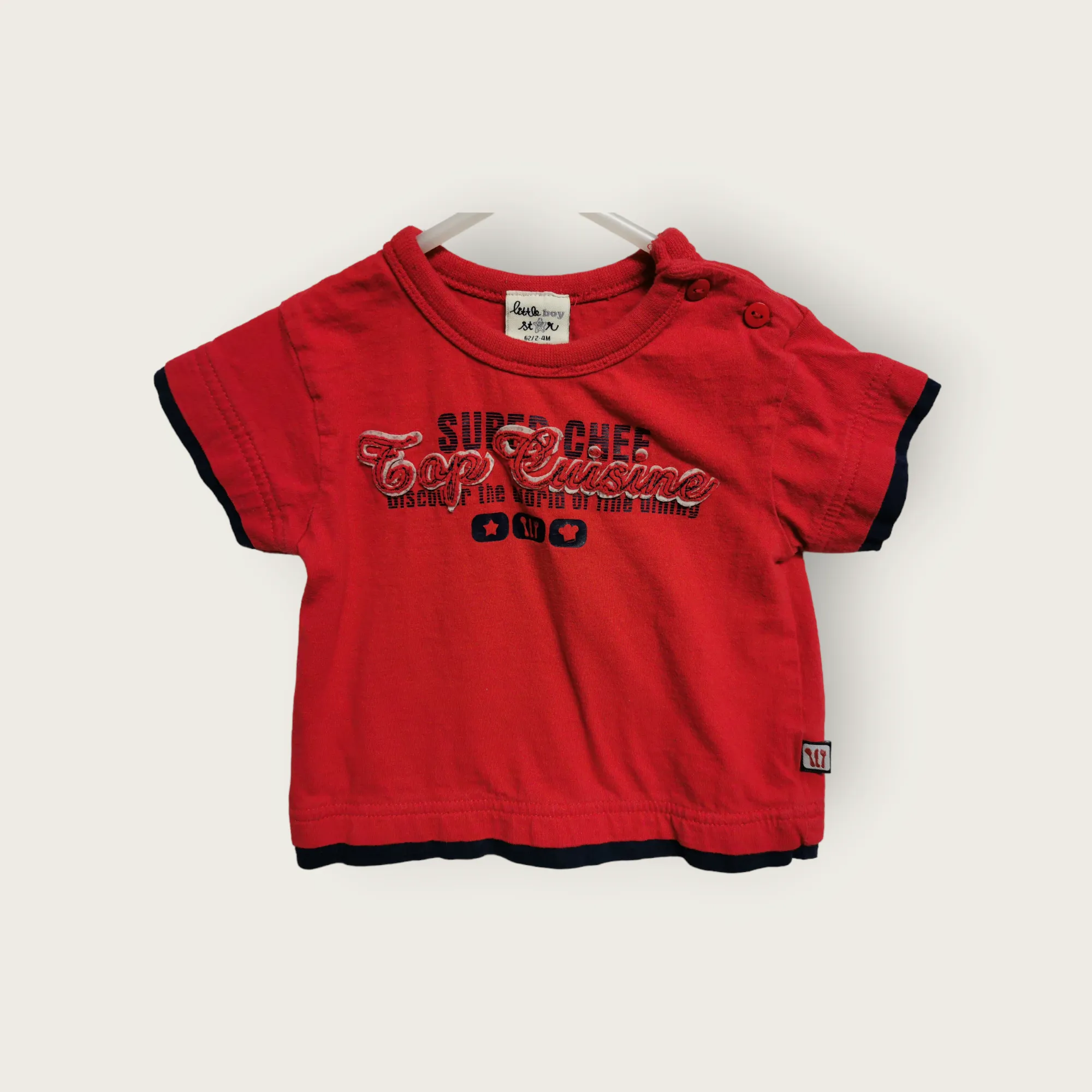 BABY BOY SIZE 2/4 MONTHS - LITTLE BOY STAR & CARTER'S, 2 Pack, Soft Cotton, Graphic T-shirts EUC B49