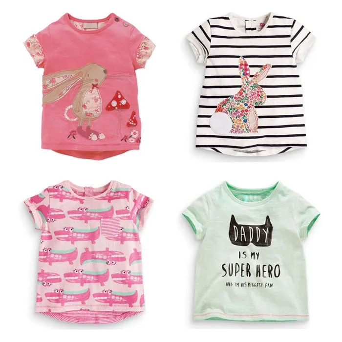 Baby Girls T-Shirts Clothing Children Toddler Kids Clothes Short Tees t Shirts Girls Summer