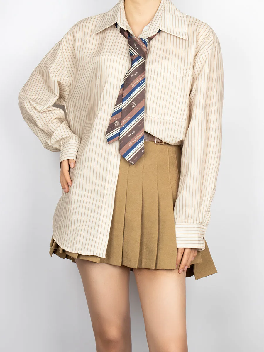Badge Blazer & Shirt & & Vest & Skirt & Tie Five Piece Set