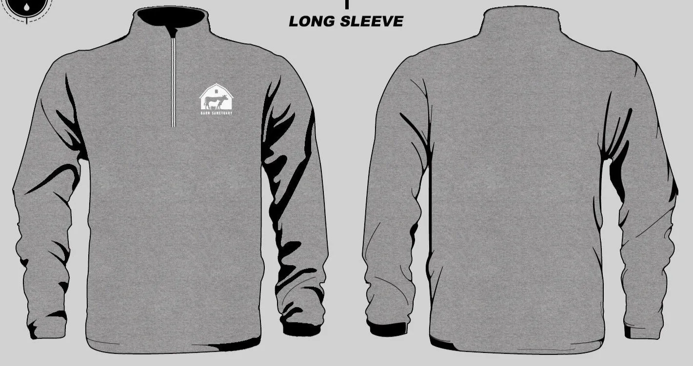 Barn Logo Quarter Zip Fleece - Heather Gray