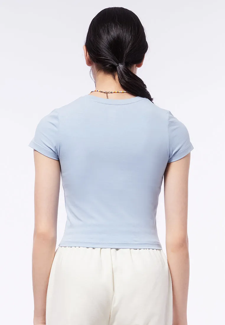 Basic Fitted Crop T-Shirt