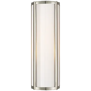 Basil Quatre Foil Small Linear Sconce in Polished Nickel with White Glass